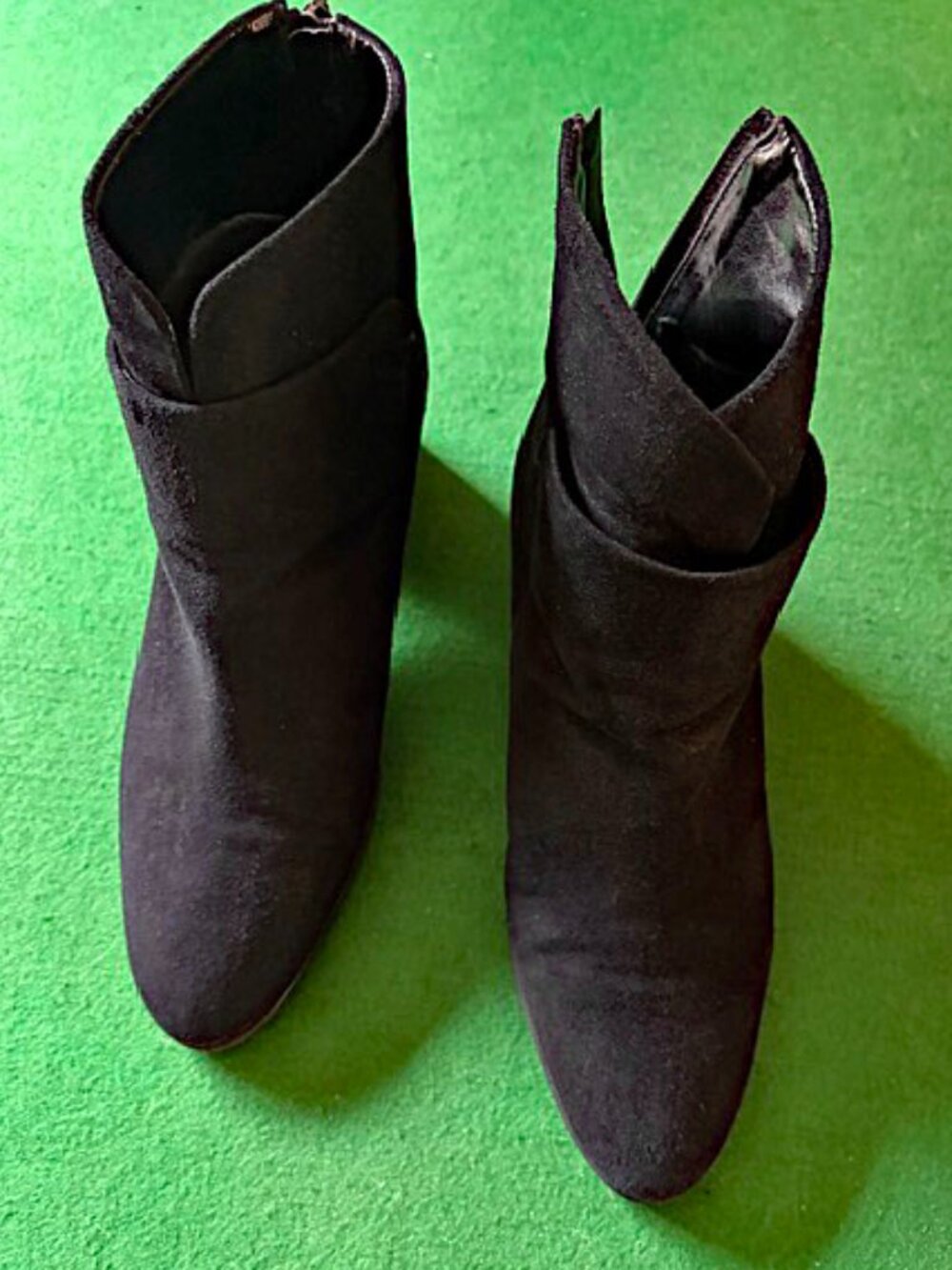 Black suede Italian ankle boots Size 9.5